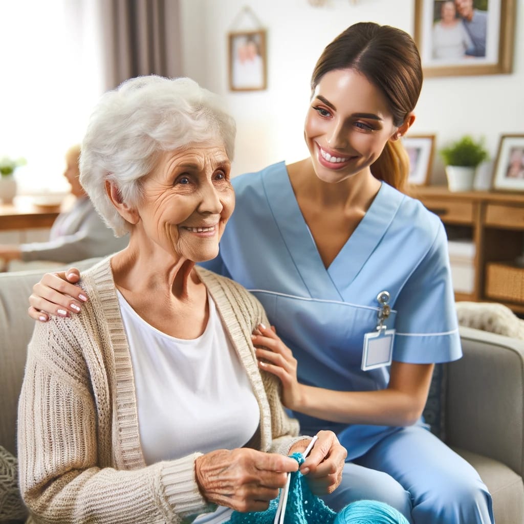 Respite Care - a 2nd Family caregiver with an elderly woman in her home